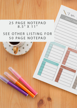 25 page to-do list notepad