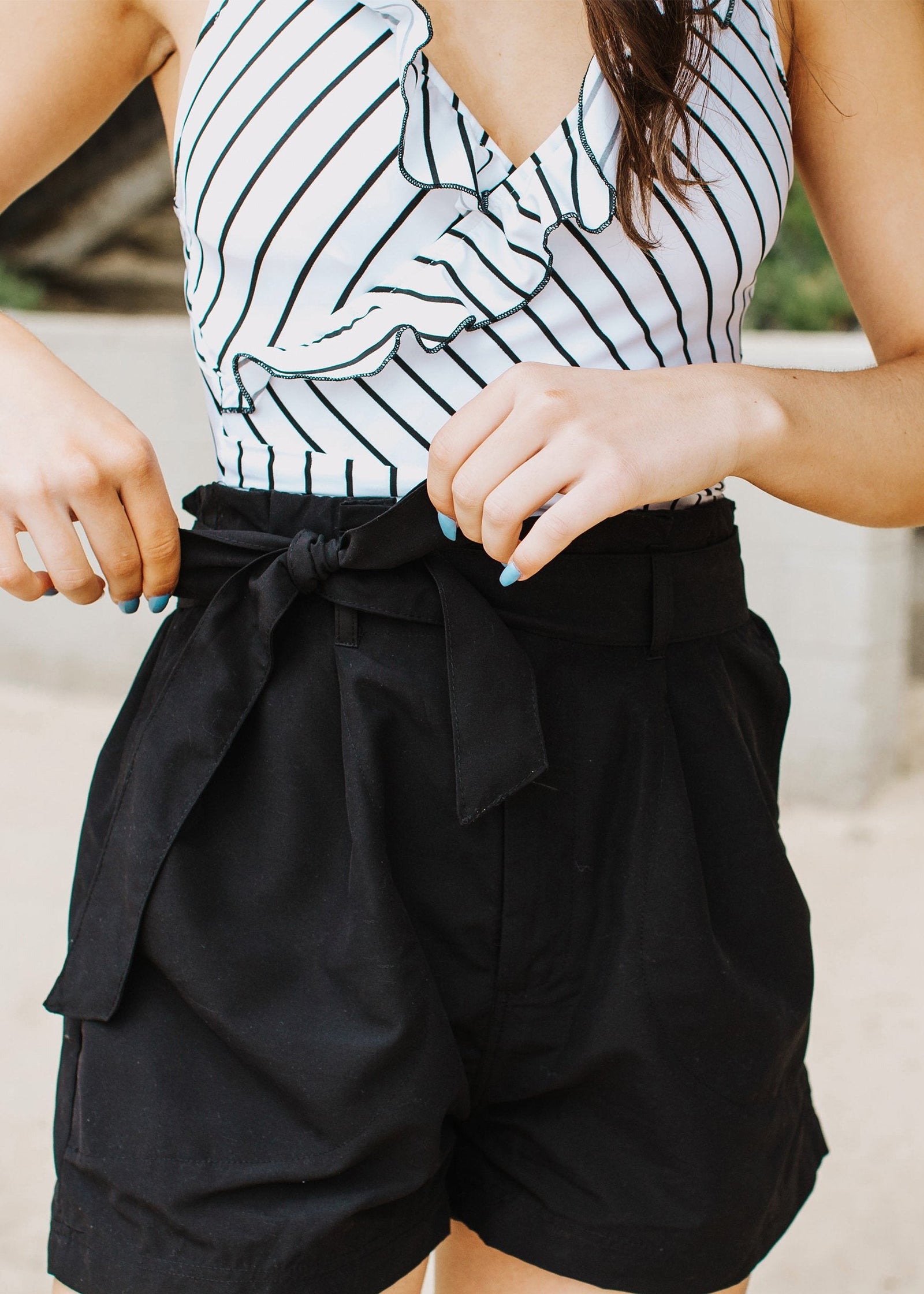 shorts in ebony - sample