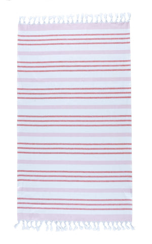 pink stripe turkish towel