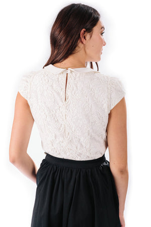 peter pan top in ivory