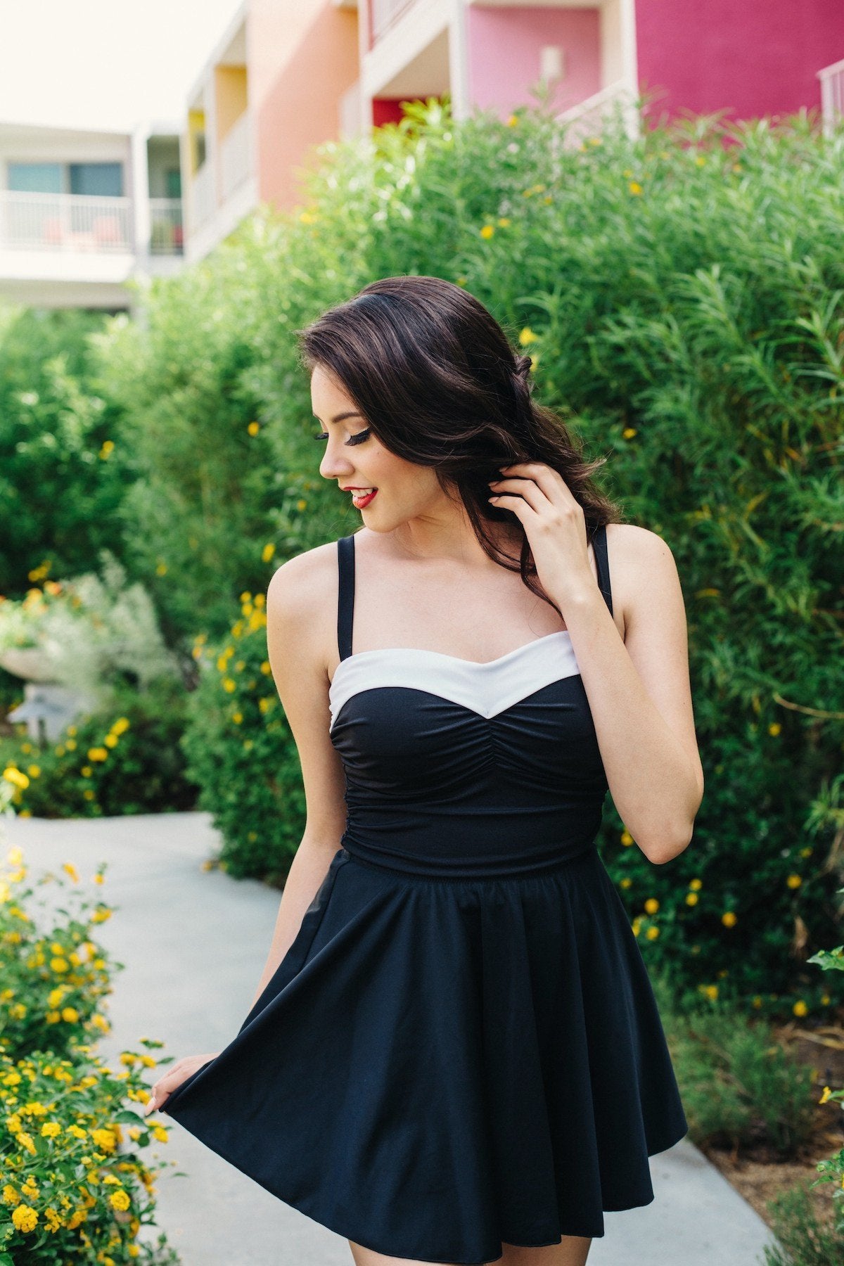 skirt in ebony - REY SWIMWEAR