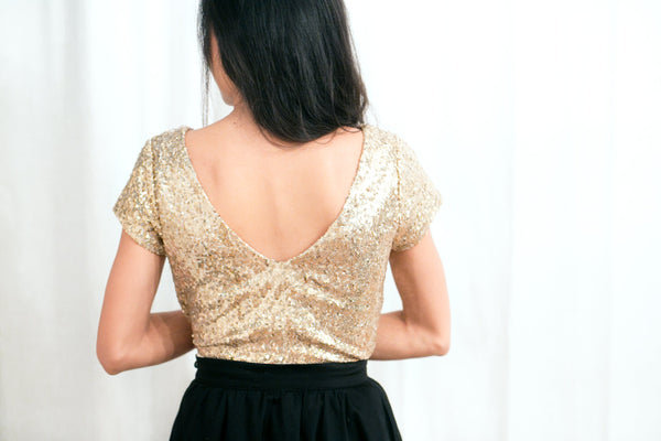 black and gold sparkly top