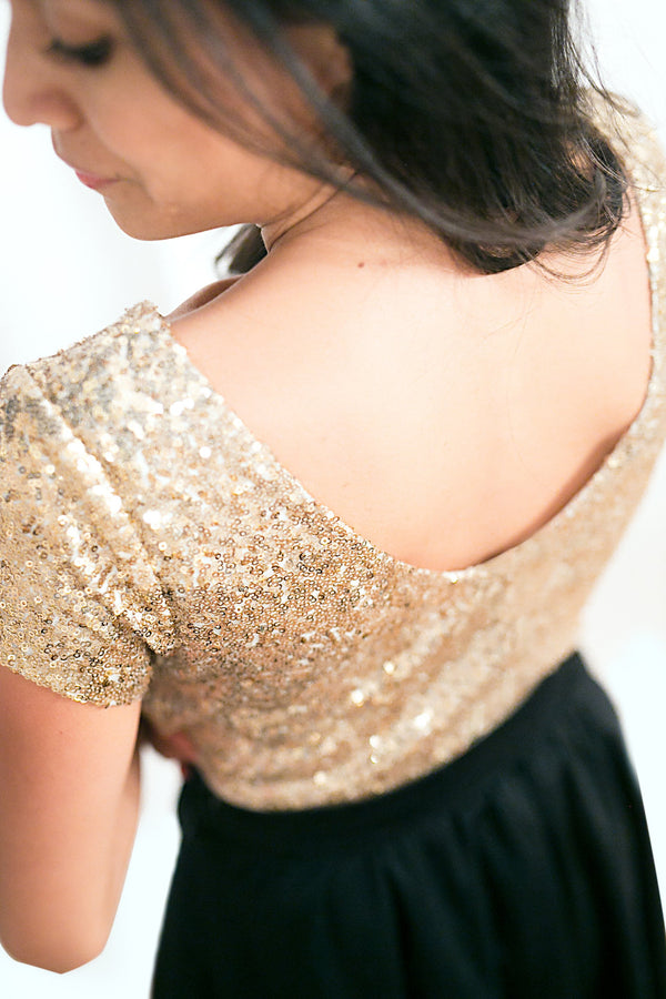 black and gold sparkly top