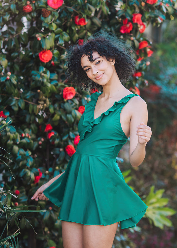 grace swim dress in emerald - REY SWIMWEAR grace swim dress in emerald - REY SWIMWEAR