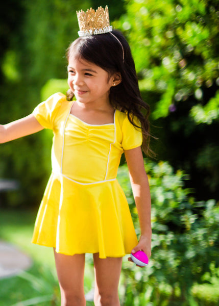 princess swim dress in yellow 8